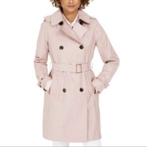 Michael Kors Belted Double Breasted Trench Womens Medium Pink Blush